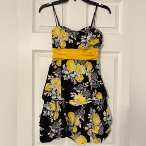 Speechless Black and Yellow Floral Dress